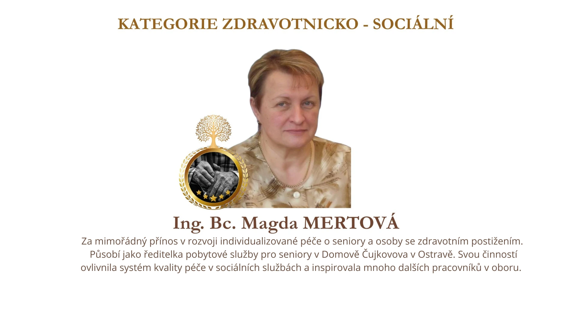 Cena za mimořádný přínos v oboru gerontologie